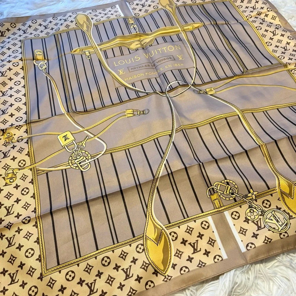 My Neverfull Shawl 35x35 inch luxury vibes Silky scarf LOUIS VUlTTON‼️LAST ONE